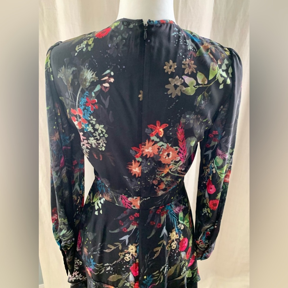 NWOT Parker Mini Long Sleeve Black Floral Dress Size XS - Picture 10 of 16